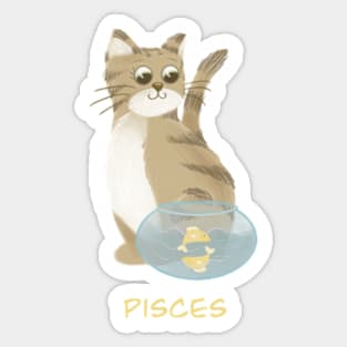 Pisces cat zodiac sign Sticker